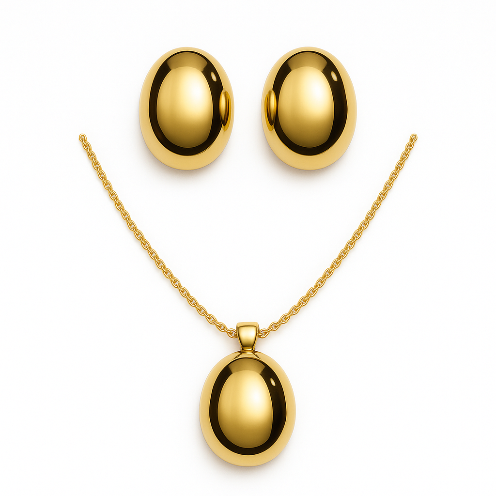 Classic Dome 18k Gold-Plated Jewelry set – Elegant Non-Tarnish Stud Jewelry for Women
