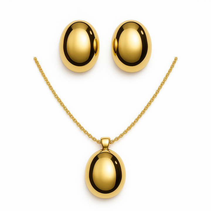 Classic Dome 18k Gold-Plated Jewelry set – Elegant Non-Tarnish Stud Jewelry for Women