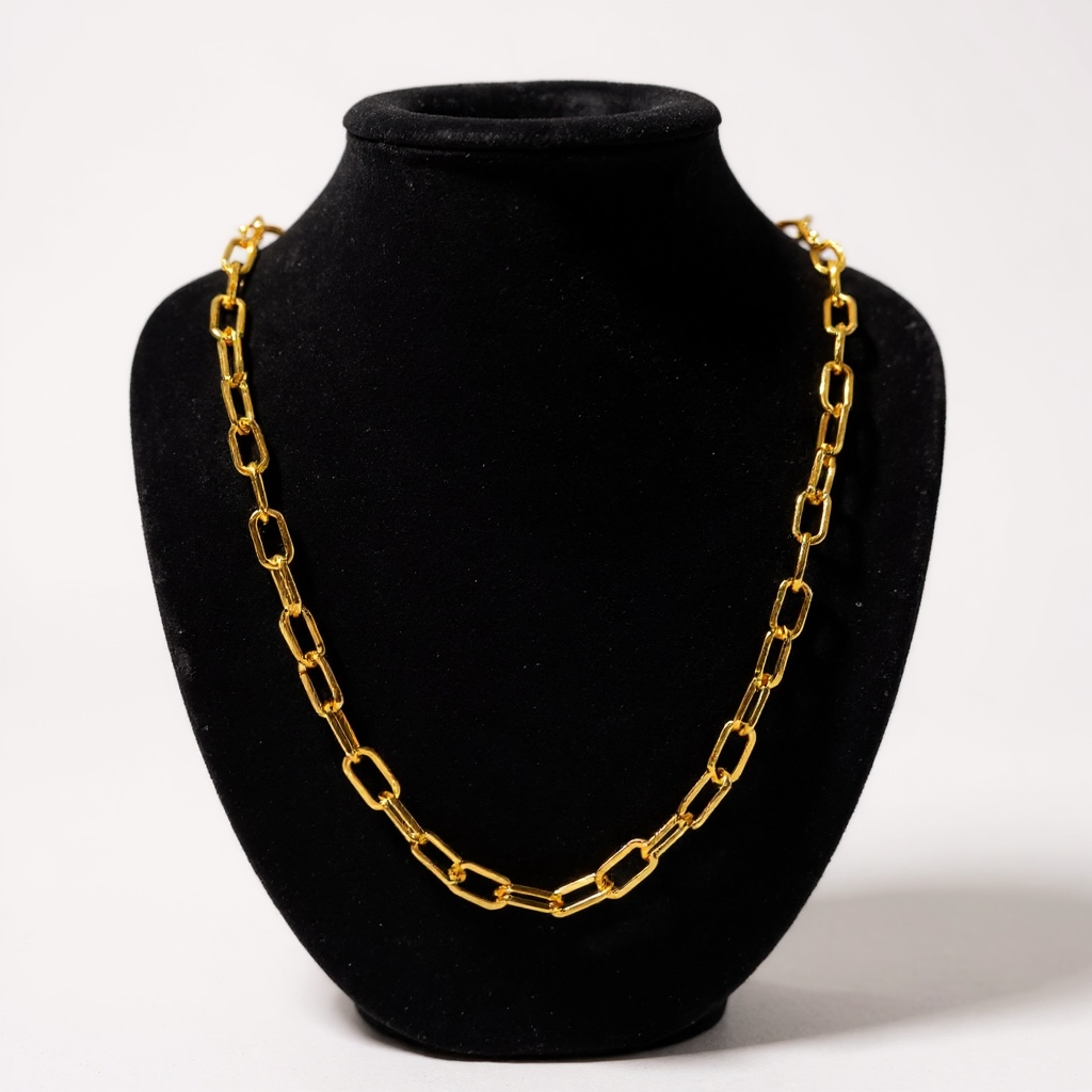Paper Clip 24k Gold-plated Necklace