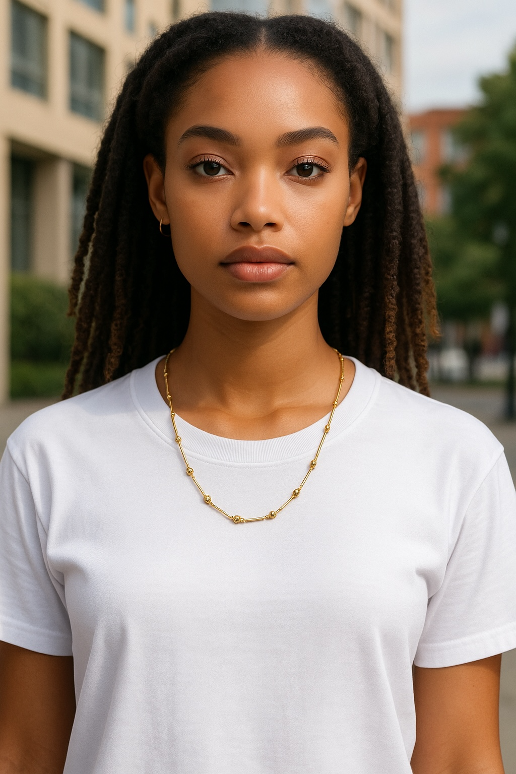 Herringbone ball necklace 2