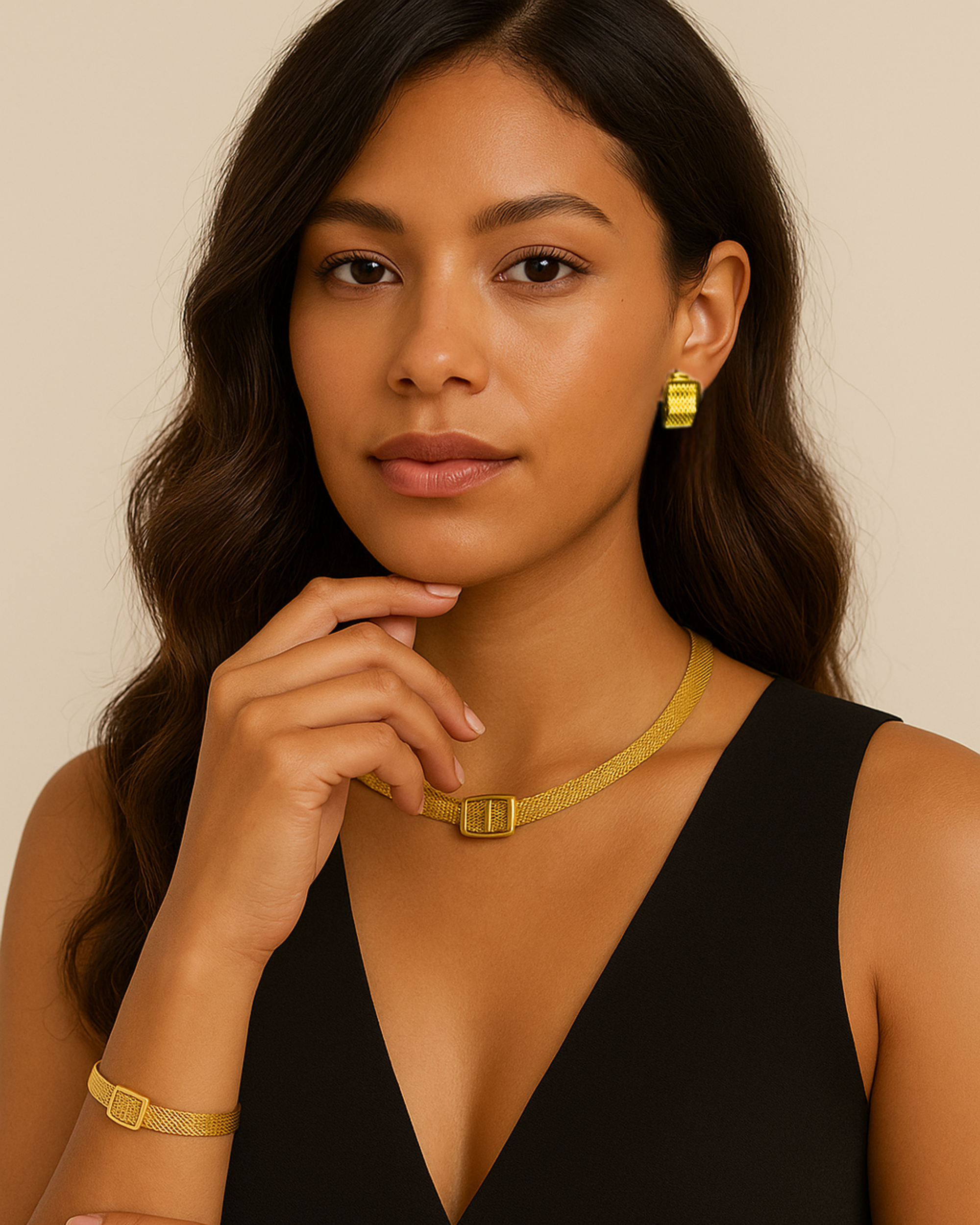 Jade 18k Gold Plated Jewelry Set