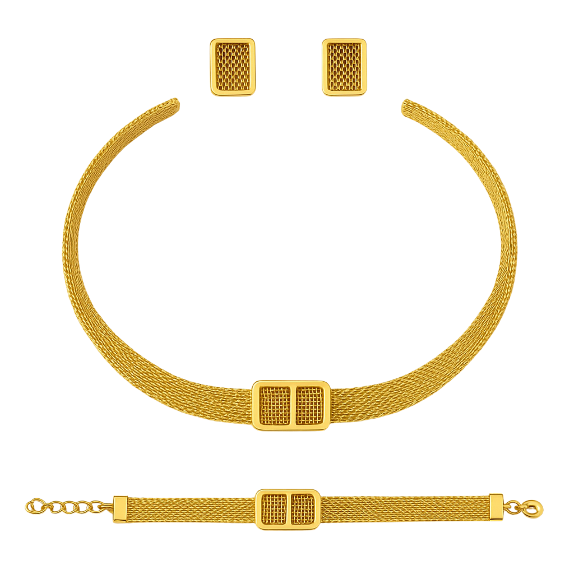 Jade 18k Gold Plated Jewelry Set