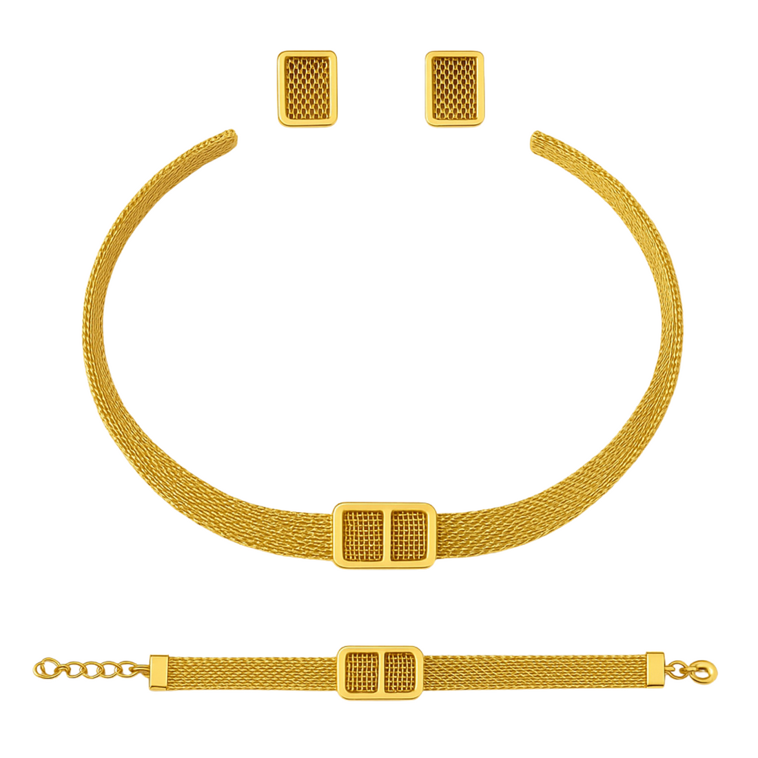 Jade 18k Gold Plated Jewelry Set