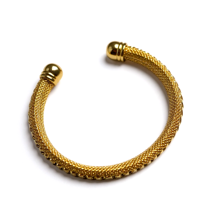 Twisted Lena 18k Gold Plated Cuff Bangle