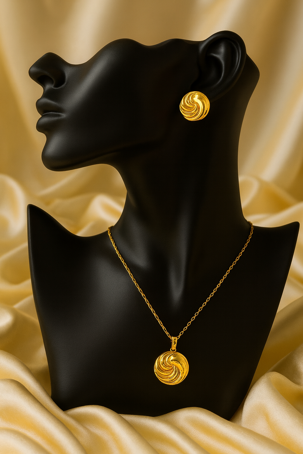 The Swirl Earrings & Pendant Necklace Set – Elegant Gold-Plated Non-Tarnish
Jewelry for Women