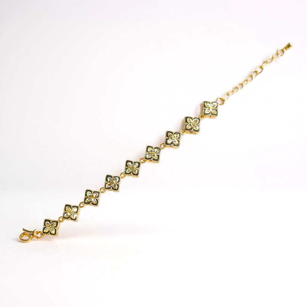 Freya 18k Gold-Plated Bracelet – Non-Tarnish Dainty Floral Chain for Women