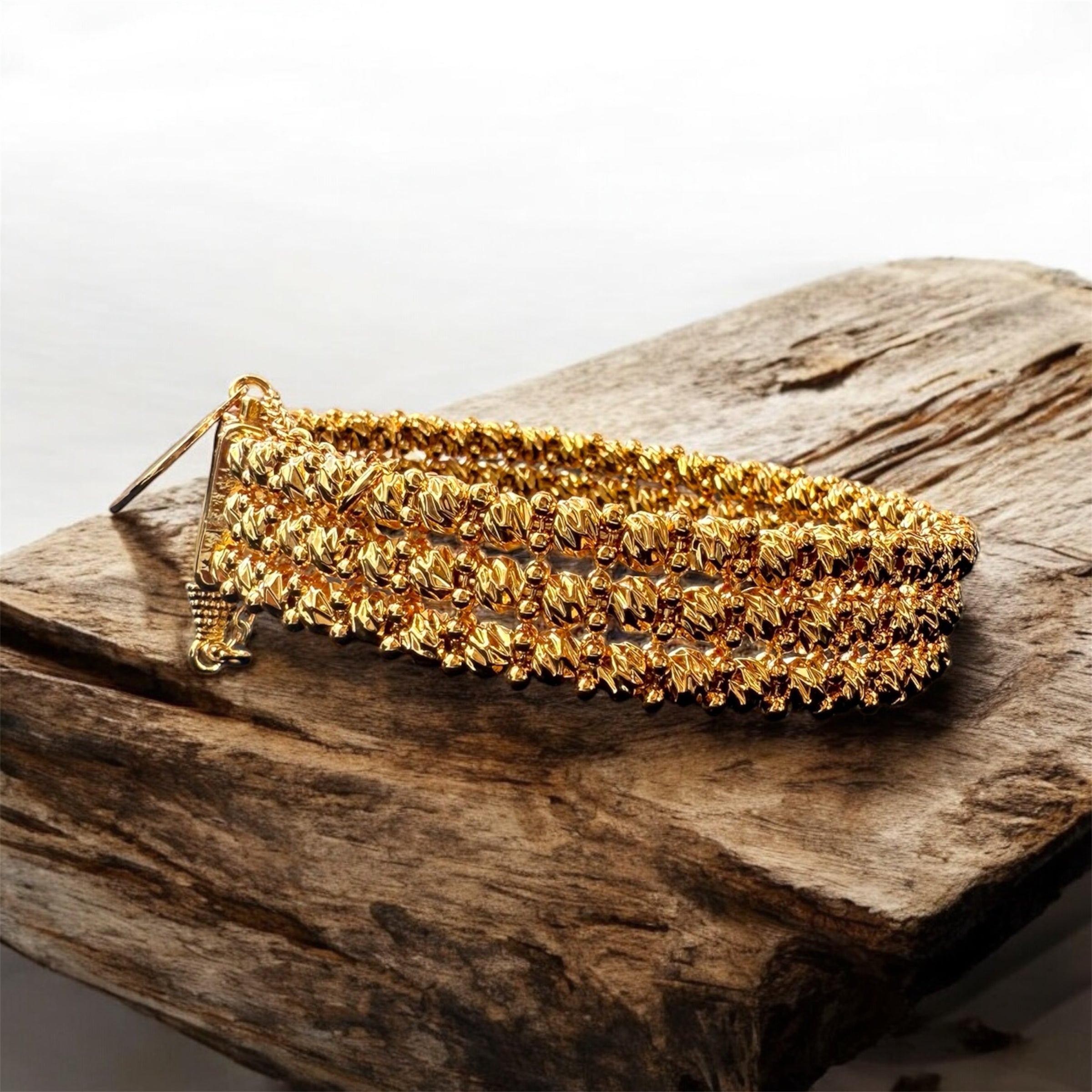 Gold Beaded Bangle