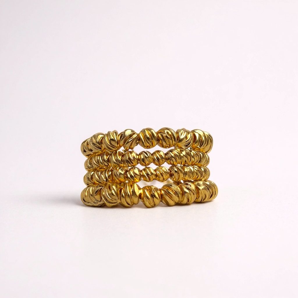 Hiba Diamond Cut Beaded Ring
