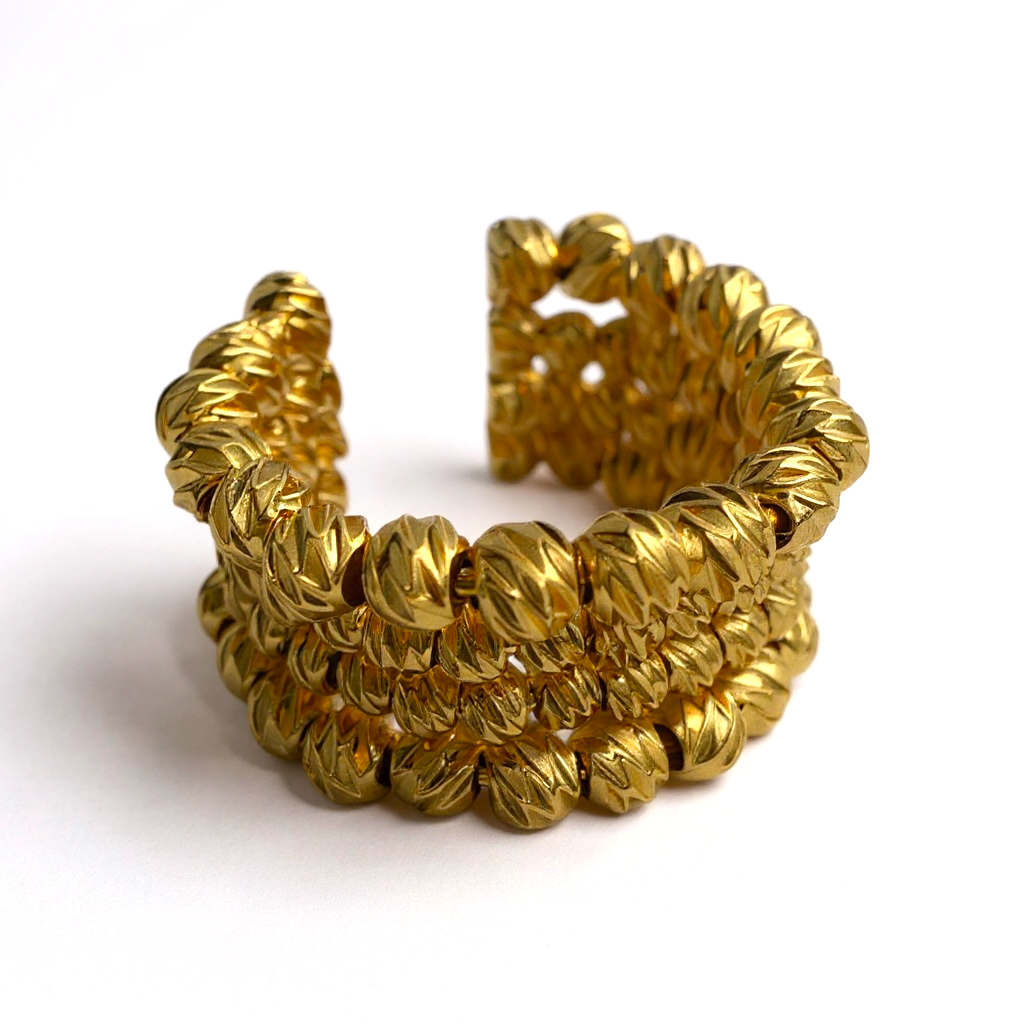 Hiba Diamond Cut Beaded Ring