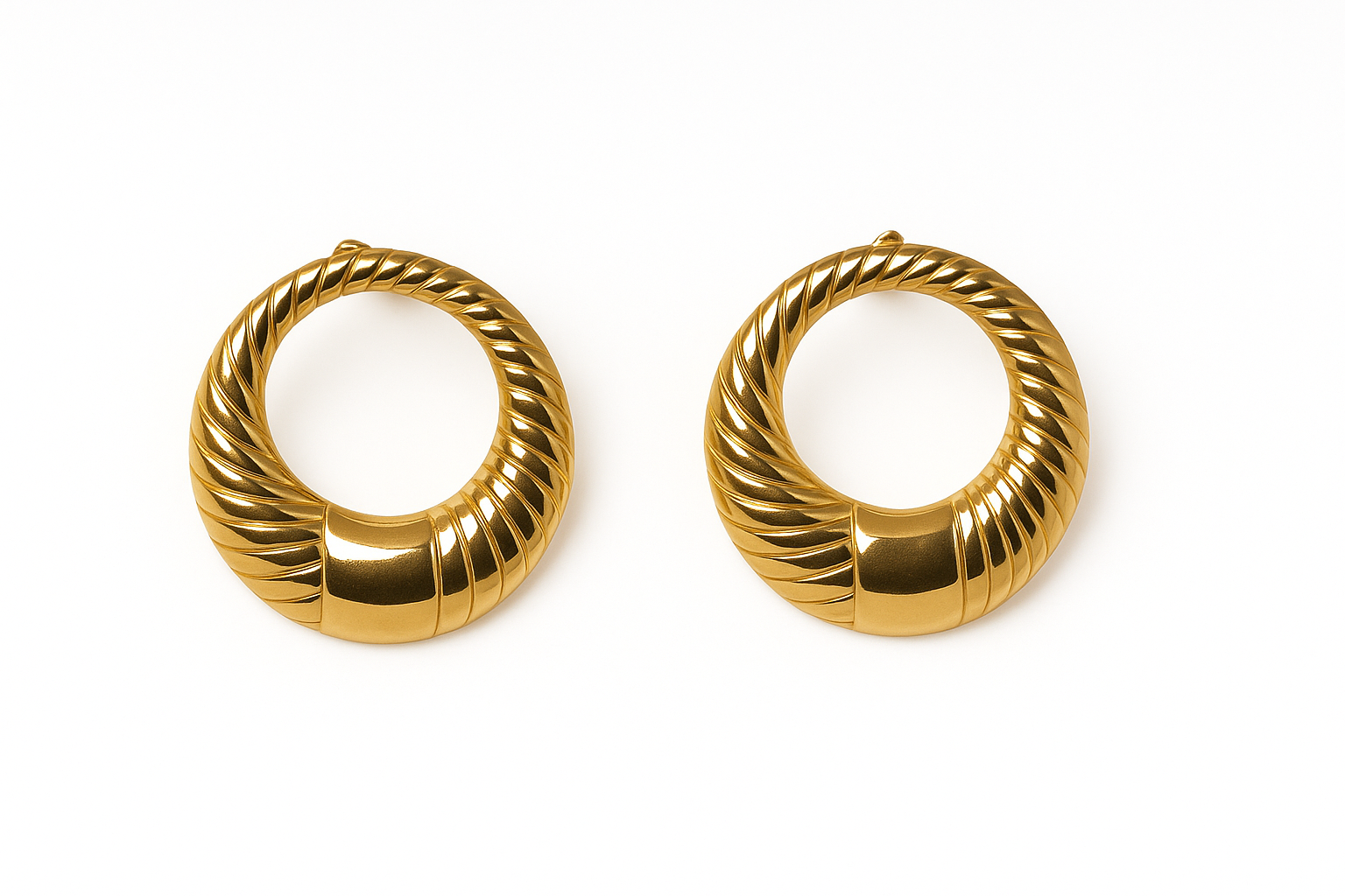 Nyla – The Golden Orbit | Gold-Plated Twisted Hoop Earrings, Non-Tarnish Lightweight Jewellery for Women | GBL Accessories, UK