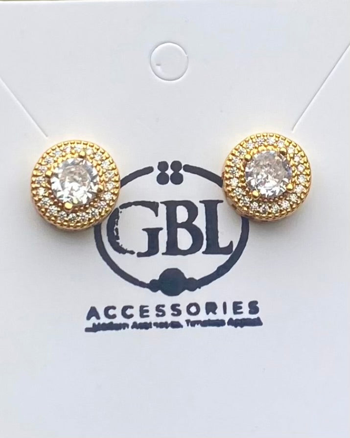 Gold Stainless Steel Stud earrings 001