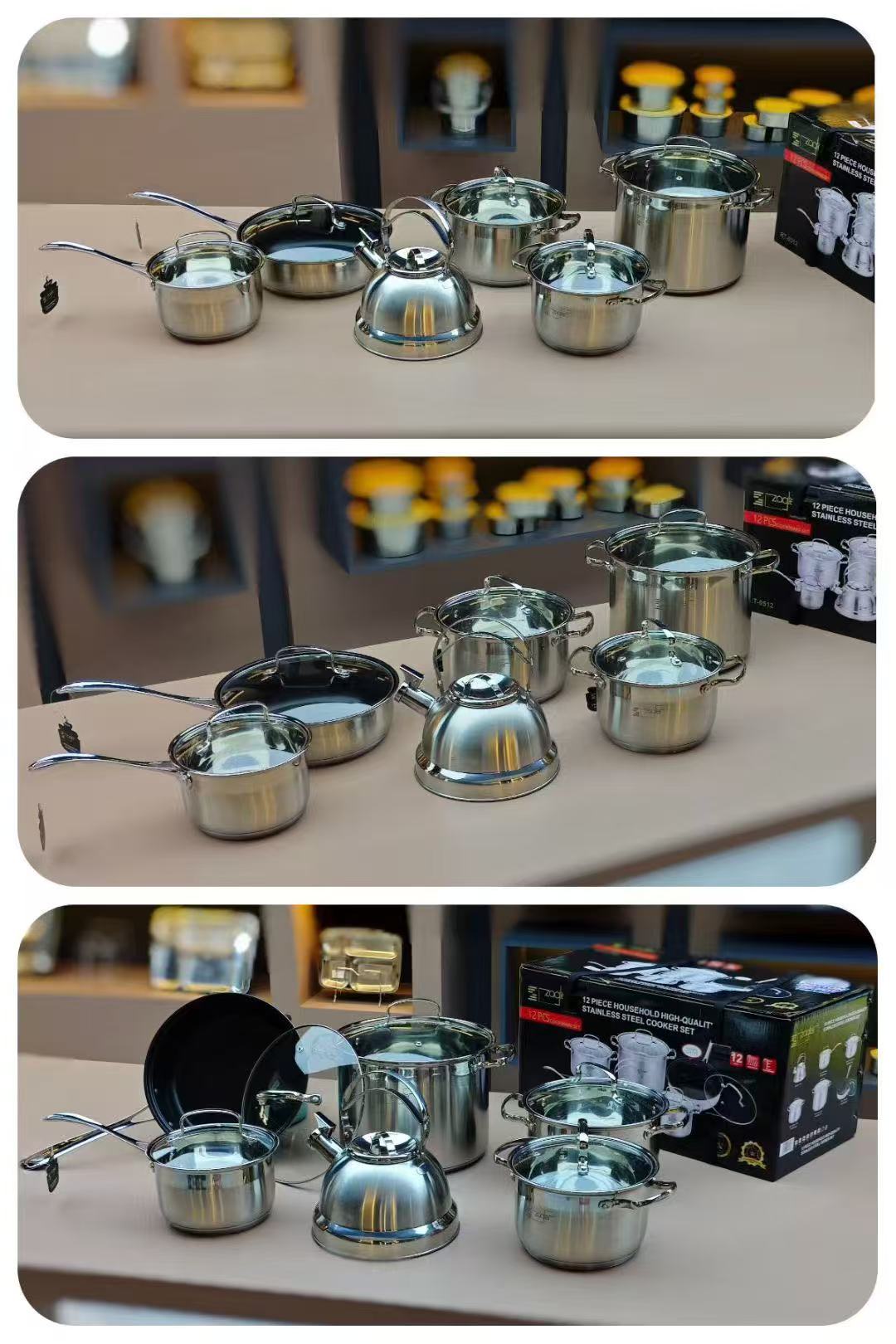 12pc Stainless steel pot