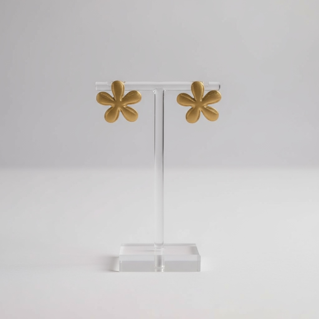 Sora – Bloom in Gold | Gold-Plated Floral Stud Earrings, Non-Tarnish Lightweight Jewellery for Women | GBL Accessories, UK