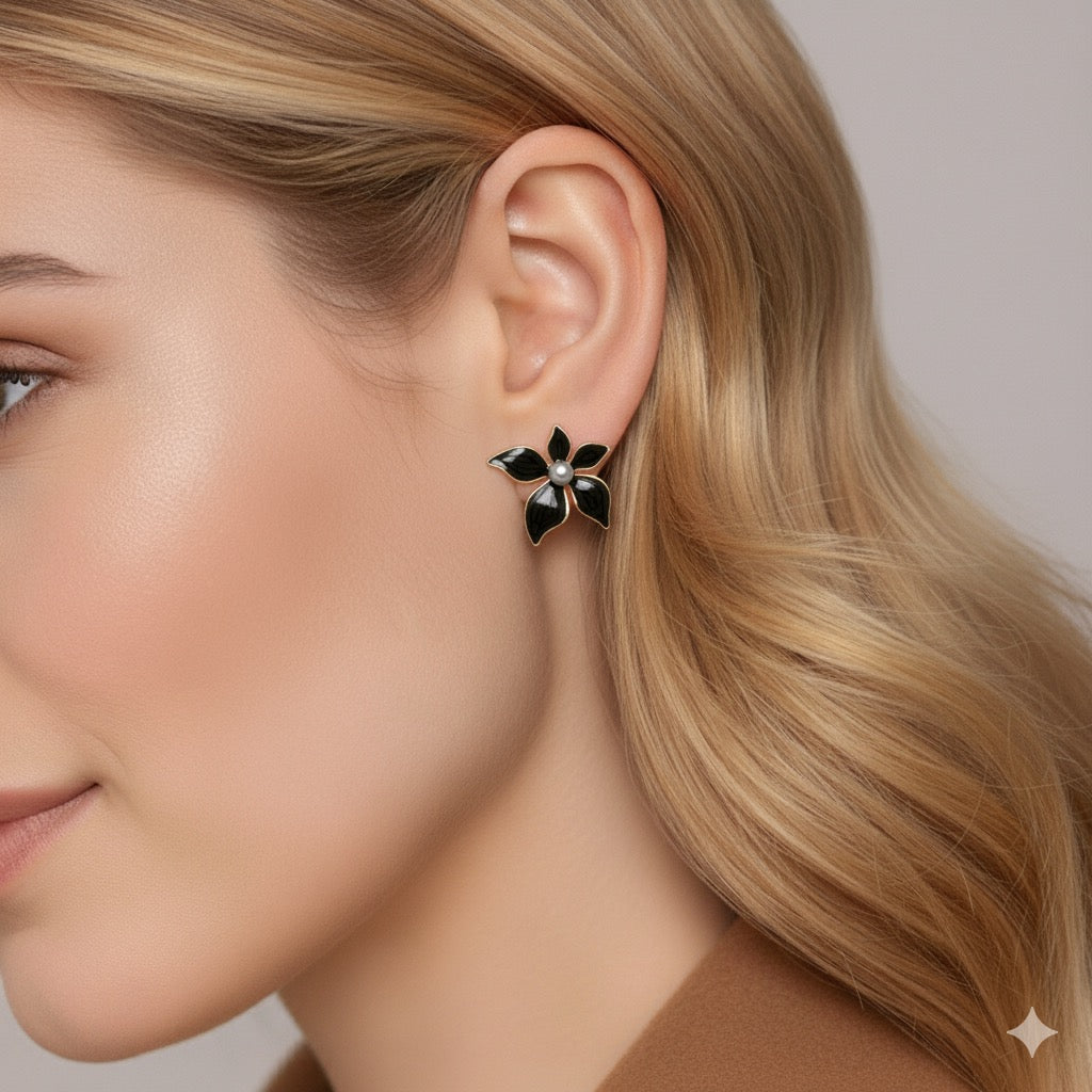 Nocturne 18K Gold-plated Stainless Steel Earrings