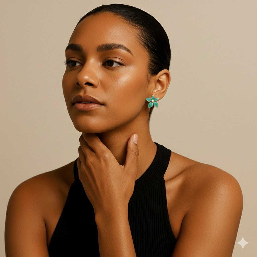 Thalassa – Gold-Plated Floral Earrings, Non-Tarnish Lightweight Jewellery for Women