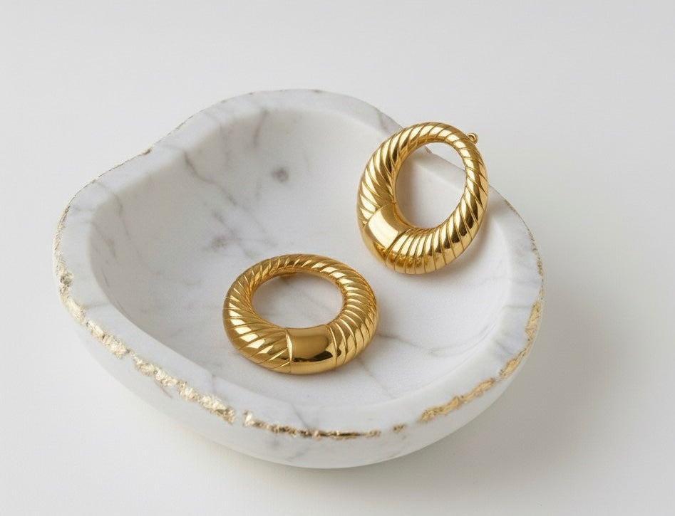 Nyla – The Golden Orbit | Gold-Plated Twisted Hoop Earrings, Non-Tarnish Lightweight Jewellery for Women | GBL Accessories, UK