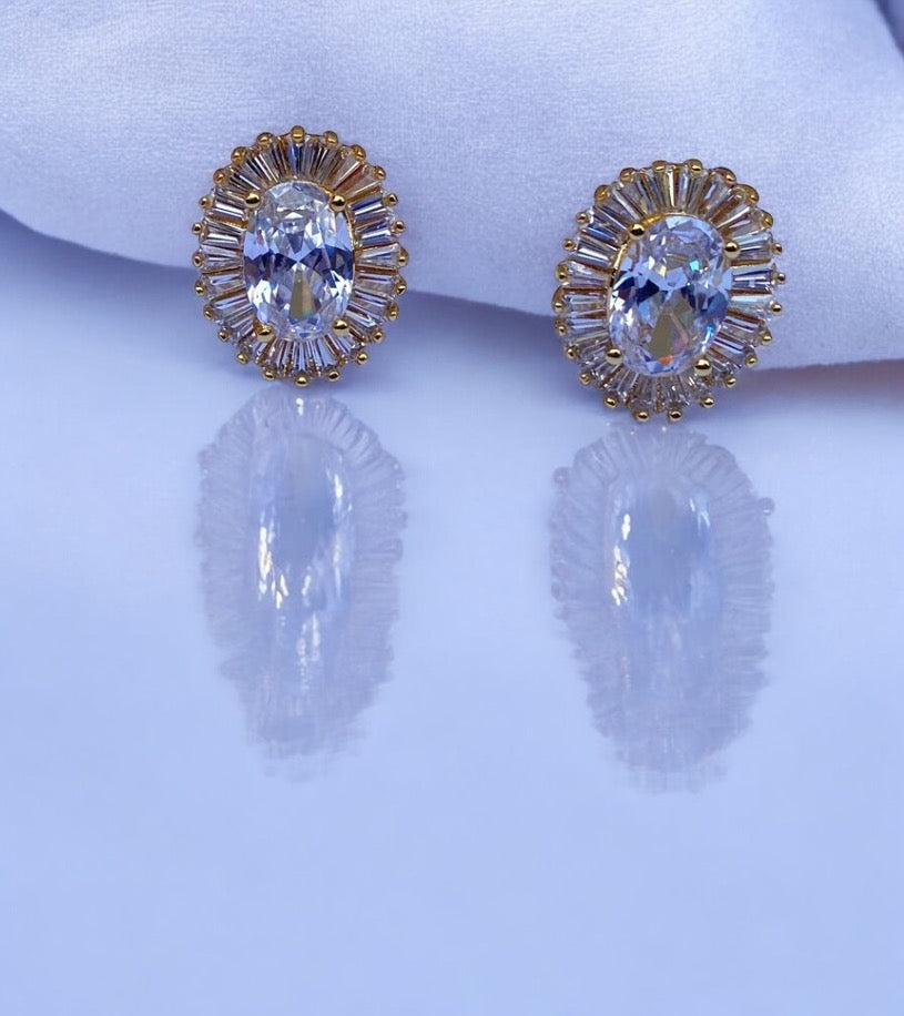 Wura Gold and Crystal Clip-on Earrings