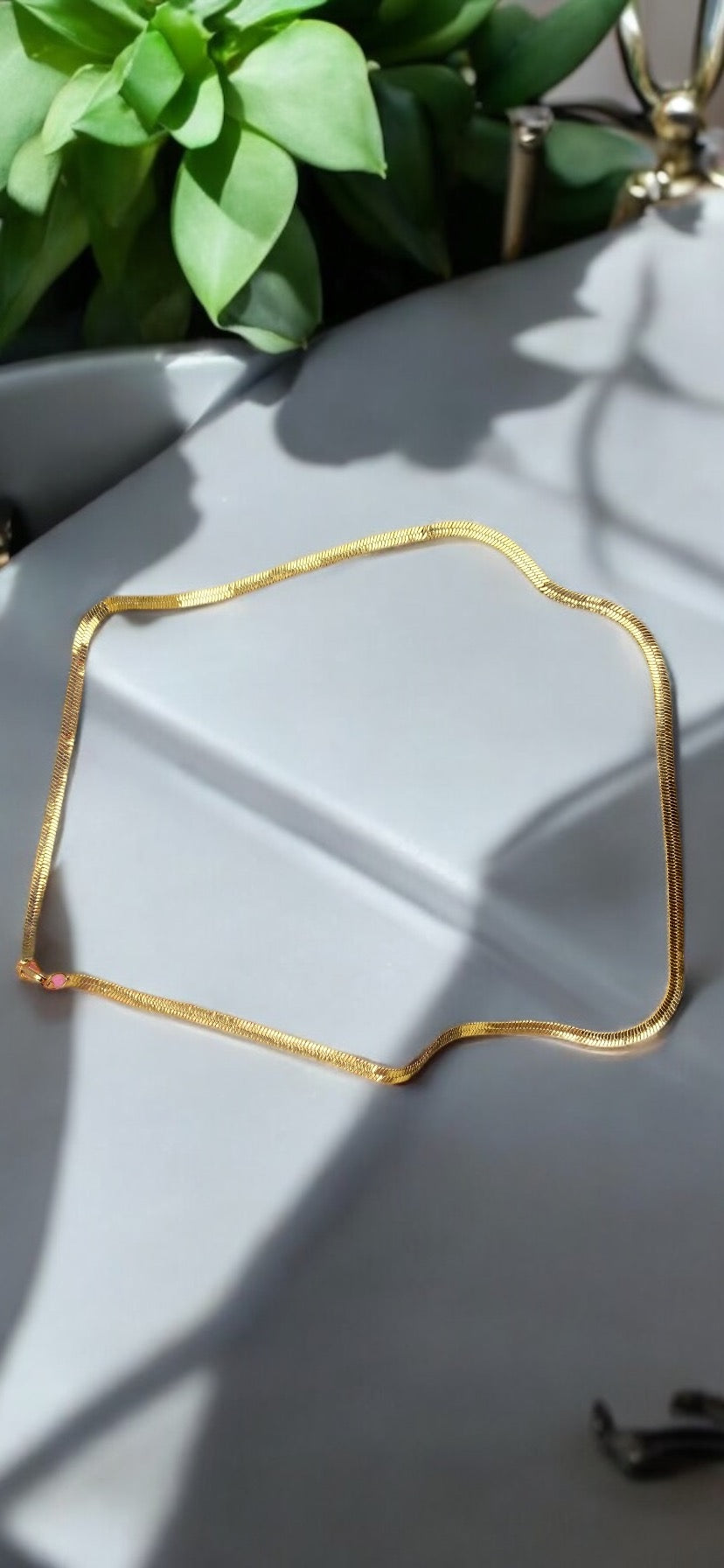 Herringbone 24k Stainless Steel Necklace