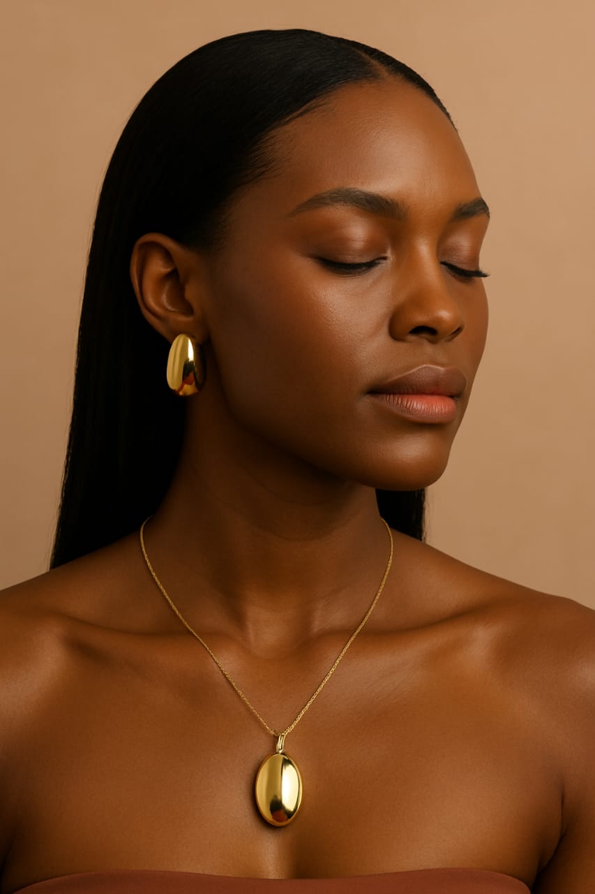 Classic Dome 18k Gold-Plated Jewelry set – Elegant Non-Tarnish Stud Jewelry for Women