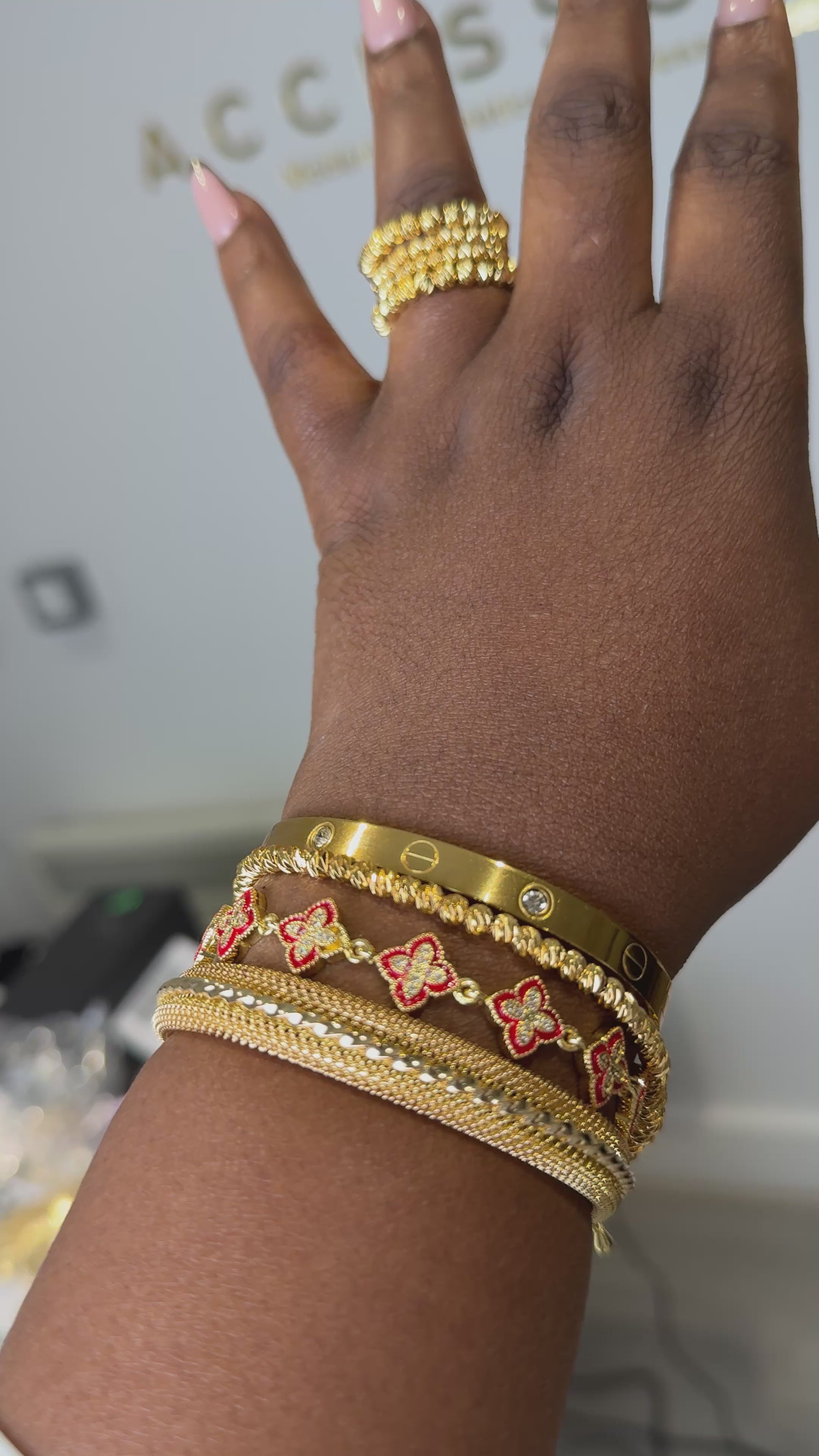 video of bracelets on a female wrist