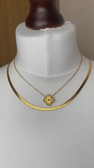 Herringbone 24k Stainless Steel Necklace