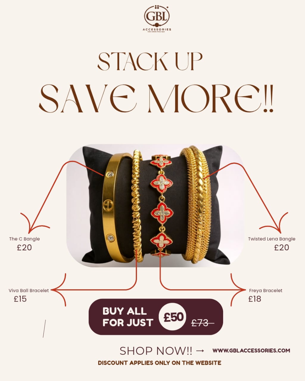 Bracelet and Bangle Stack Builder – 18k Gold-Plated Non-Tarnish Jewellery
